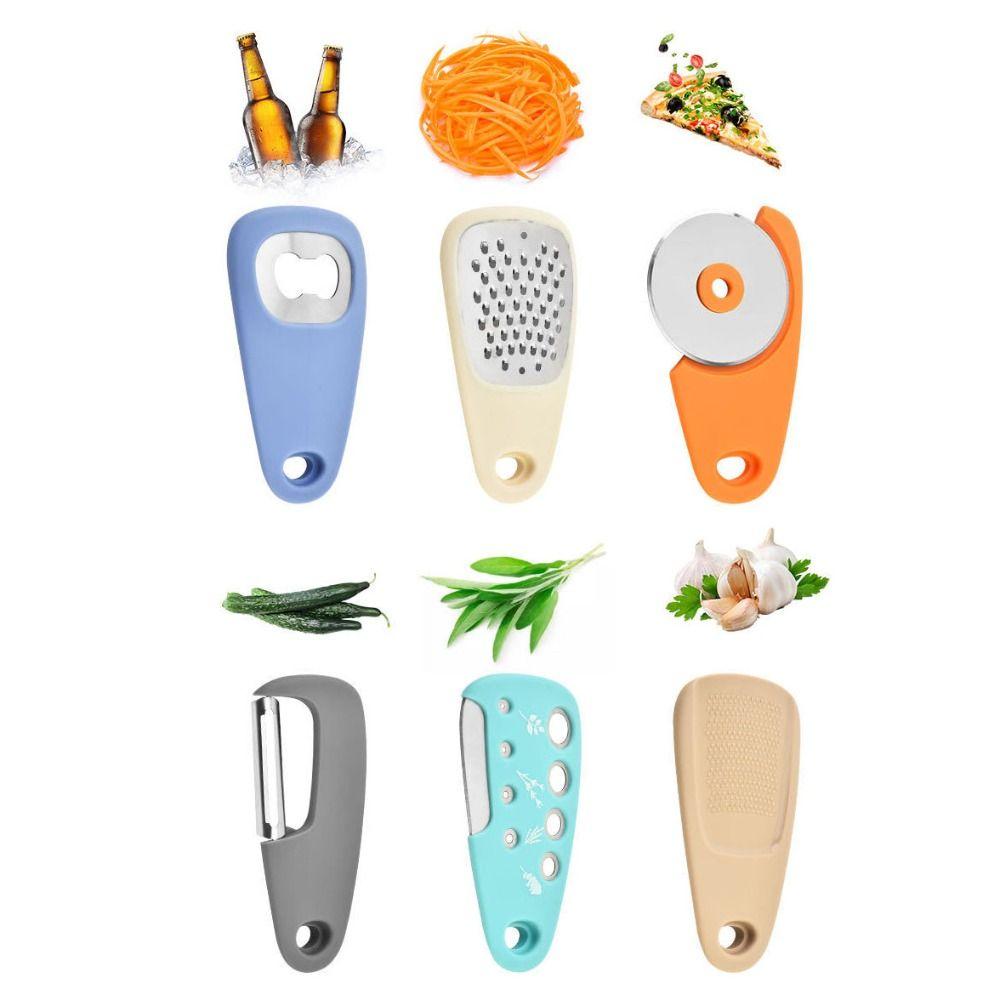 6pcs/Set Stainless Steel Grater Set Stackable Grinder Tool Kitchen Gadgets Set Vanilla