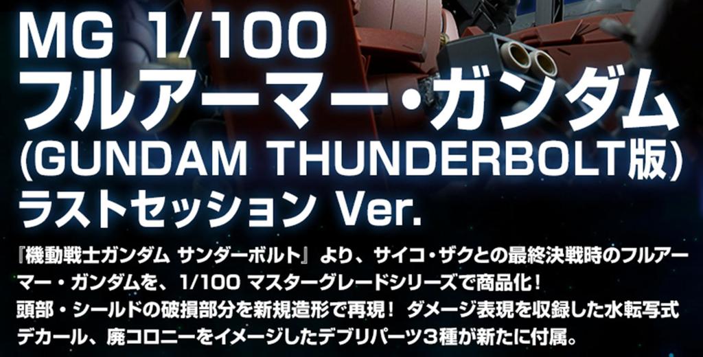 Bandai MG Full Armor Gundam THUNDERBOLT Last Session Online Shop 2388841 1/100 [GUNDAM Version] Ver. (Hobby Exclusive)