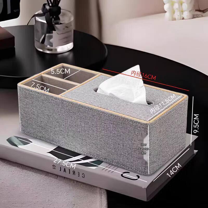 Layered Square Wooden Desktop Tissue Box