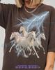 Laufende Pferde Vintage Tier Blitzpferd Grafik Comfort Colors® T-Shirt, Westlicher Naturfreund Geschenk T-Shirt