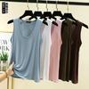 Damen Modal V-Ausschnitt Tanktop Sommer Dünn Hohe Elastizität Locker Ärmellos Weste Lässige Oberbekleidung Basisoberteil M-6XL