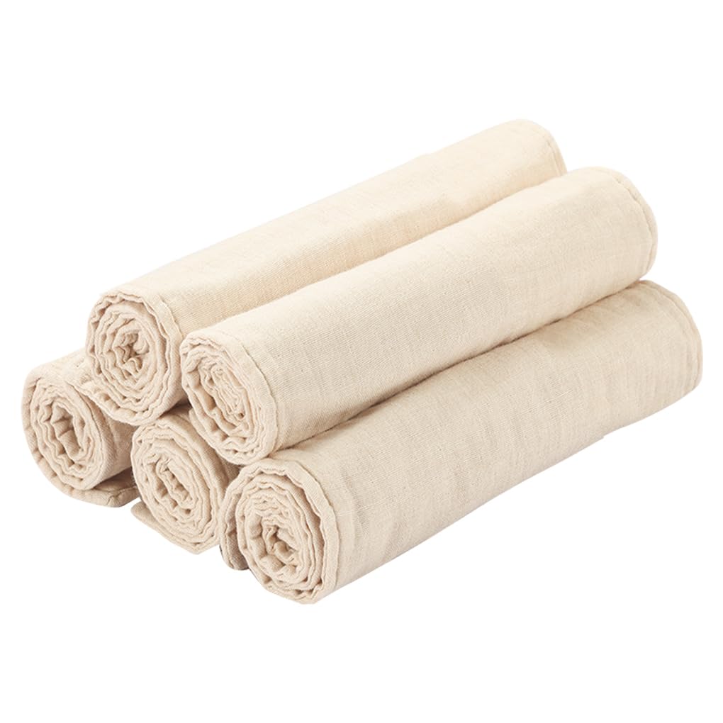 

Baby Gauze Organic Personalized with Name and Set of 5 [MOMSMENU] Towels, 6-Layer, 100% Cotton, Soft, Loops, 35x70cm, бежевый