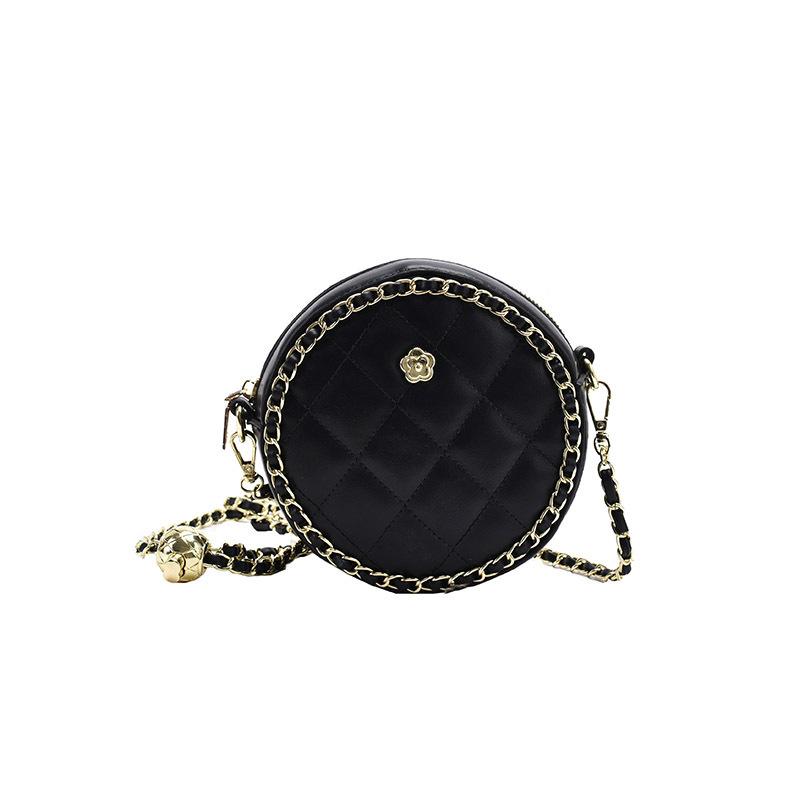 Internet celebrity senior sense bag women 2025 new foreign style versatile messenger bag niche design diamond chain small round bag