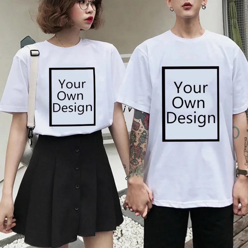 Personalized Tshirt Print Your Photo Logo Harajuku Unisex White Tee Street DIY Gift Idea
