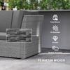 Seven-Piece Rattan Garden Sofa Set, with Expanding Table - Light Grey