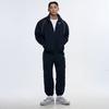 Tornace Men's Woven Piping Track Windbreaker Set - Black