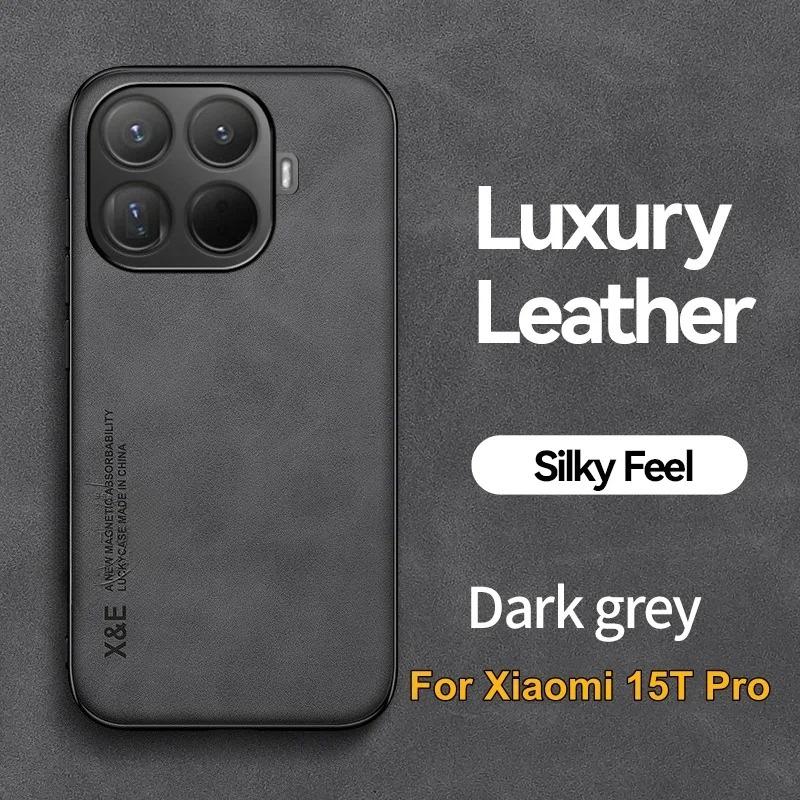 Luxury Busines Lambskin Skin-friendly Leather Case For Xiaomi 15 14 13 Ultra T/Pro Soft Silicone Border Shockproof Protect Cover