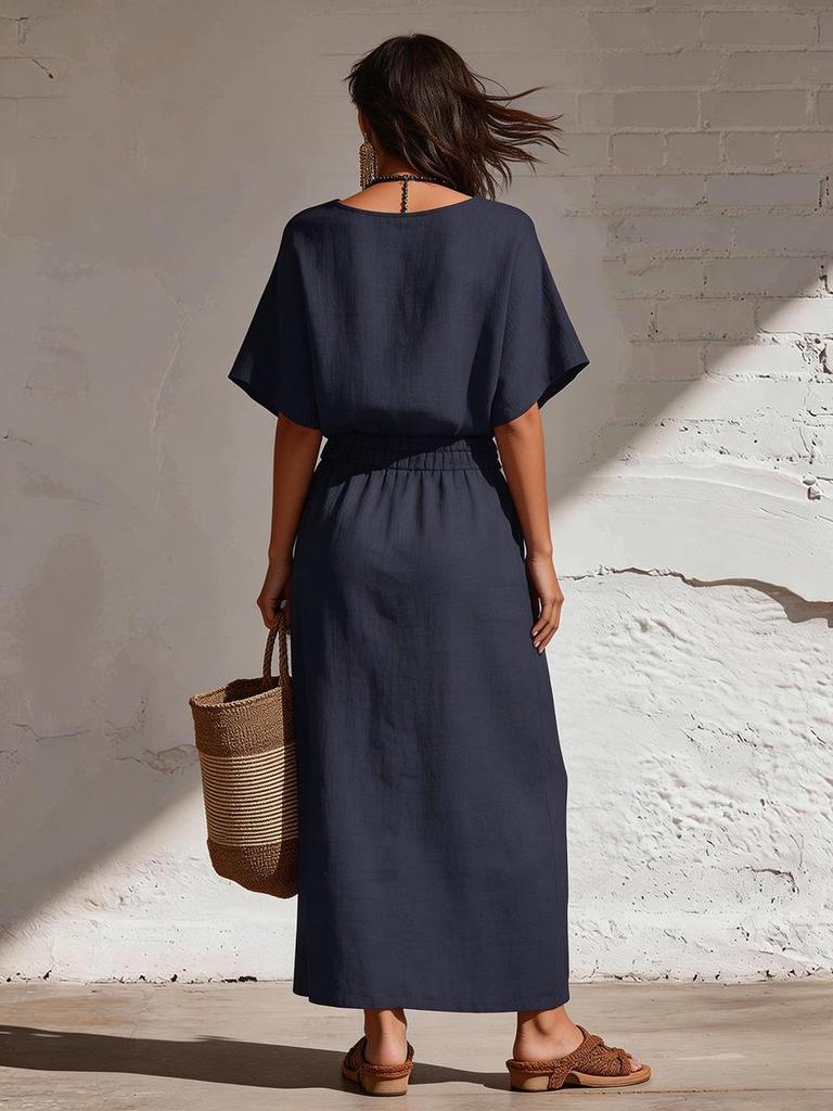 Spring/Summer 2026 Bohemian Batwing Sleeve Top & Slim Long Skirt Set
