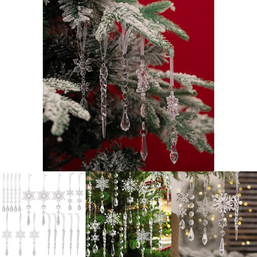 Stylish 18pcs Acrylic Icicle Hangings Versatile For Festive Celebrations Holiday