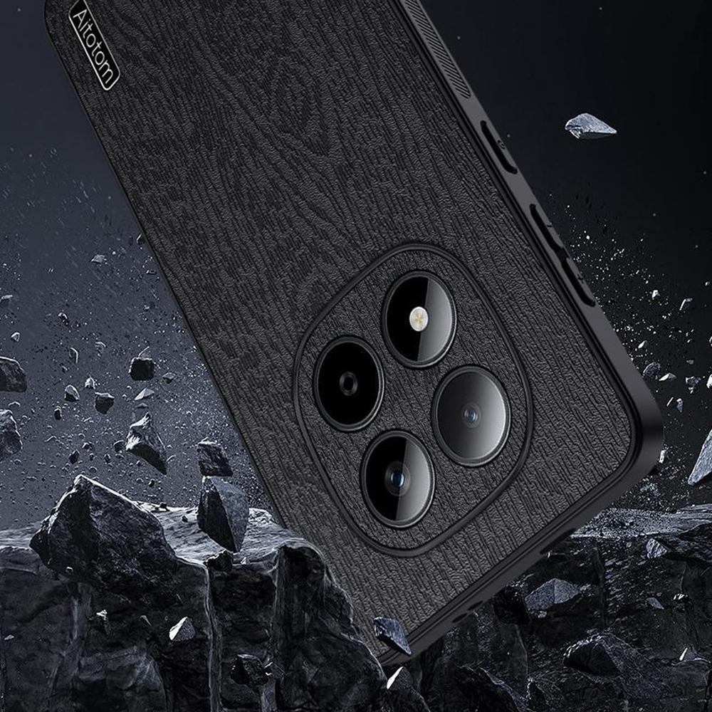 For Xiaomi Redmi Note 15 Pro+ 5G Case Wood Texture PU Leather Coated PC TPU Phone Cover