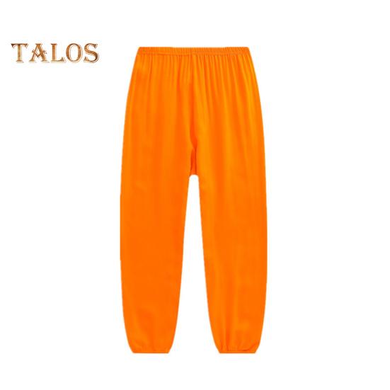 Unisex Bloomers Mid-rise Elastic Waist Casual Loose Leg Pants Solid Color Sporty Style Lightweight Trousers Versatile Wear