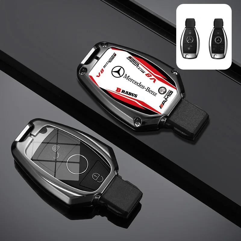 

2025 Hot Metal Car Racing Style Design Key Case Cover Shell For Mercedes Benz A B G R Class GLA GLK W176 W204 W251 W463 Auto Acc