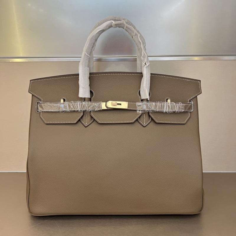 ML2026 Nueva Piel de Vaca de Capa Superior Bolso Platino de 40 cm Bolso Grande Bolso de Mano Bolso de Cuero Genuino para Mujer