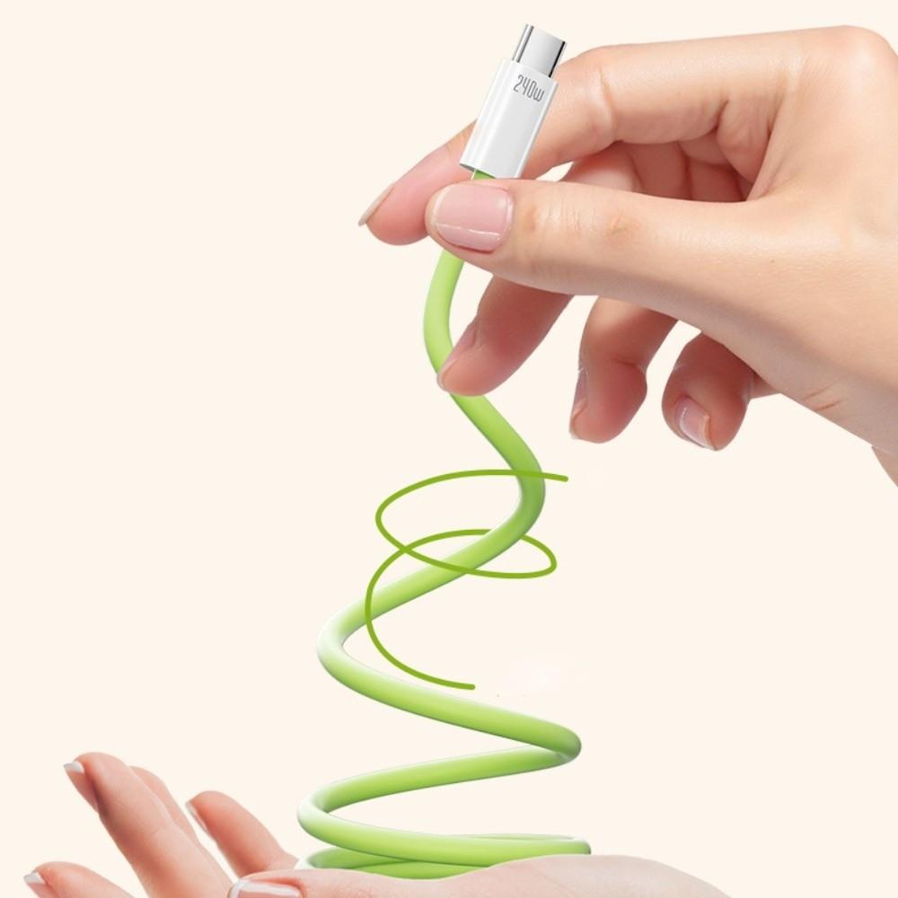 Magnetic Type C Silicone Data Cable Anti Winding USB To Type C Charging Cable  Phone Charging