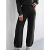 Women S Thick Contrast Stitching Wide Leg Casual Pants