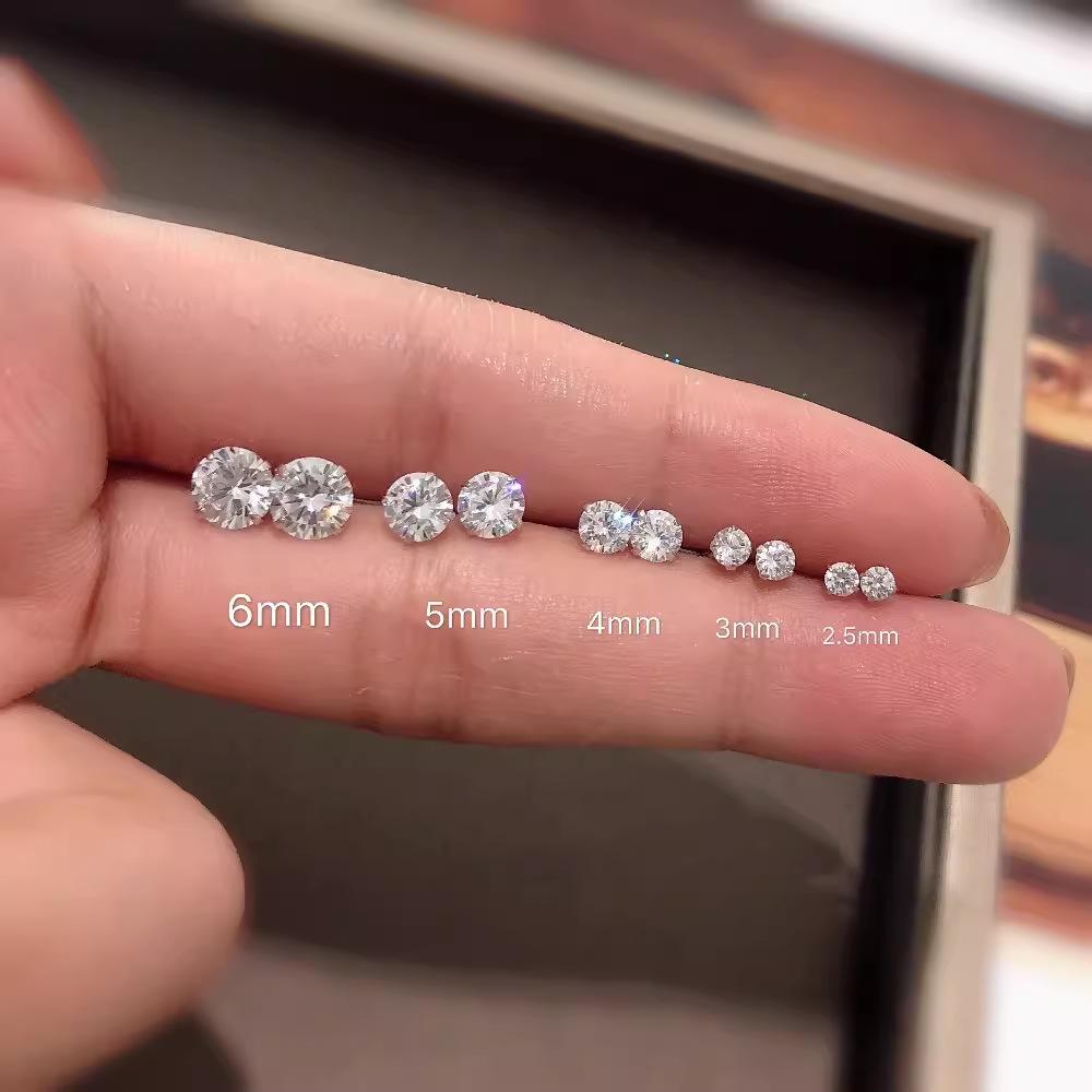 Sterling Silver S925 Rhinestone Stud Earrings for Men & Women – Shiny Four-Prong Zirconia Design Pure Silver S999 (Stamped S999, Claw Base 925)