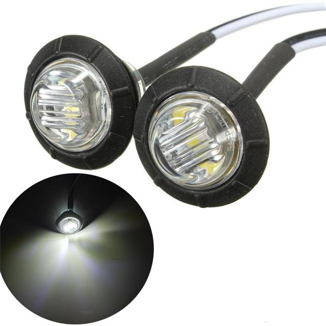 2 Pcs 3/4 Inch Mount LED Rear Side Marker Indicator Lights for Trucks, Traile ,Cab Marker, Boats 12V 24V RED GREEN YELLOW BLUE