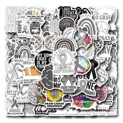 55 New Brain Tumor Awareness Graffiti Stickers Decorate Suitcase Mobile Phone Skateboard Stickers