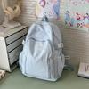Summer New Water Canvas Bag Literary Japanese Female Lazy Wind Small Backpack Simple Solid Color Female Backpack
