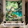Custom Text Printed Tapestry My Neighbor Totoro Pattern Large Wall Hanging Indoor Room Decor