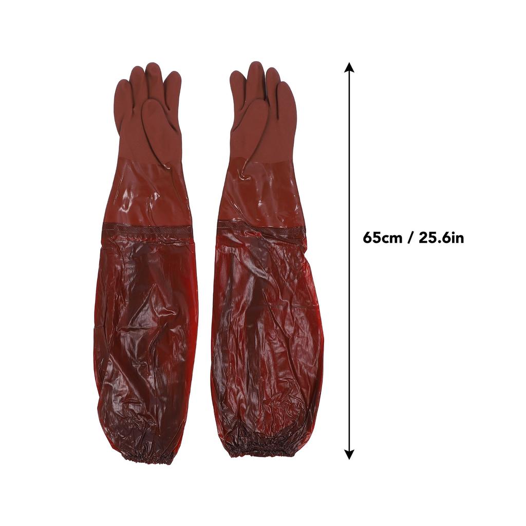 Long Cleaning Gloves 65cm Length Rain Proof Thickened Reusable Full Arm Pond Gloves for Machine Main