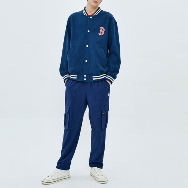 New MLB Boston Red Sox Letterman Varsity Baseball Jerseys Unisex Boston Red Sox Navy Blue 31JP04011-43N