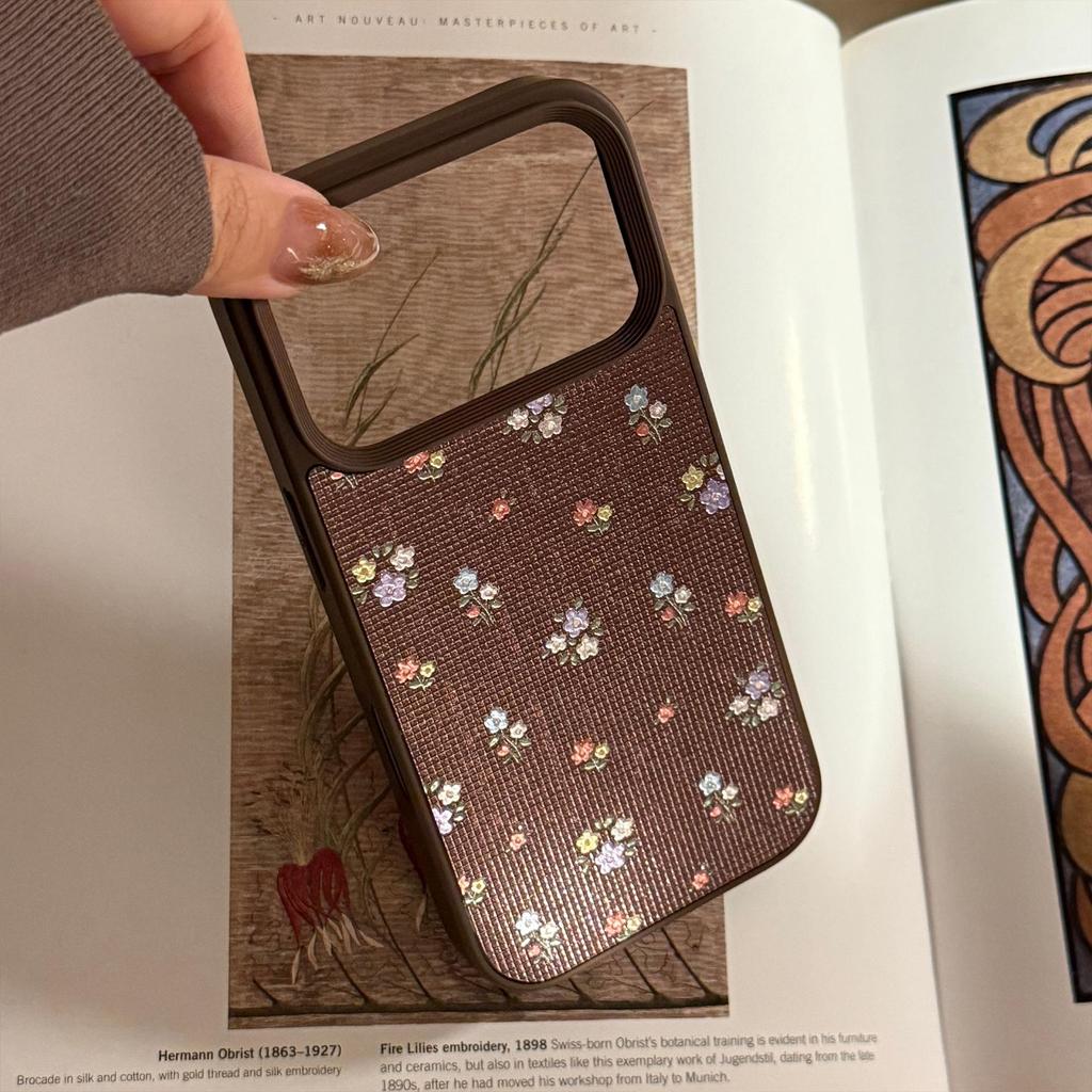 Vintage Brown Floral Phone Case Suitable for iPhone 16 and iPhone 17