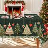 Christmas Rectangle Tablecloth Christmas Tree Heart Table Cover Christmas Decor for Home Dining Holiday Table Cloth Decoration