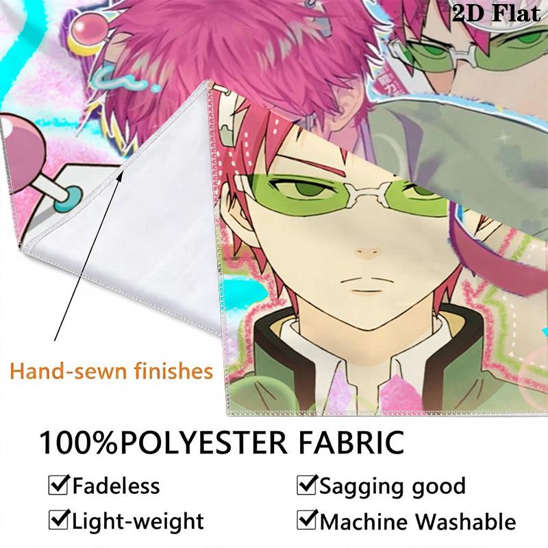 The Disastrous Life of Saiki K Wall Tapestry Aesthetic Wall Hanging Printed Fabric Blanket Decorative Tapestries for Bedroom Living Room Home Decor