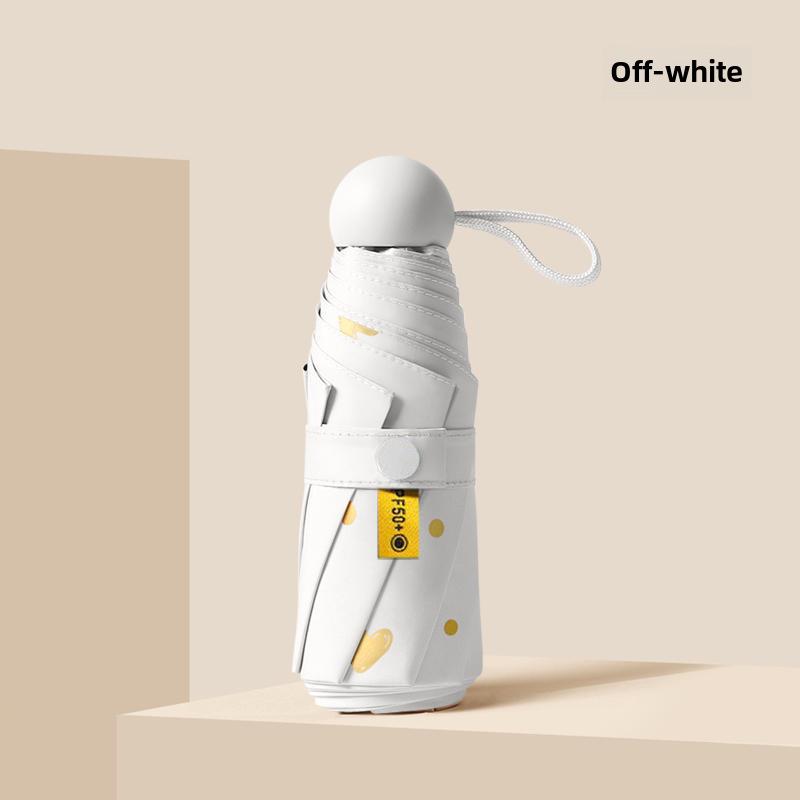 Umbrelă compactă de damă cu ștanțare aurie: Protecție UV, pliabil portabil, pentru soare și ploaie