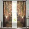 Corridor Palace Ancient Building Chiffon Sheer Curtains for Living Room Bedroom Home Decor Window Voile Tulle Curtain Drapes