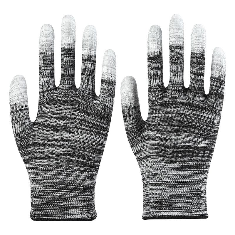 PU Coated White Nylon Gloves with Dipped Fingers - Anti-Static, Dust-Free, Wear-Resistant for Electronics