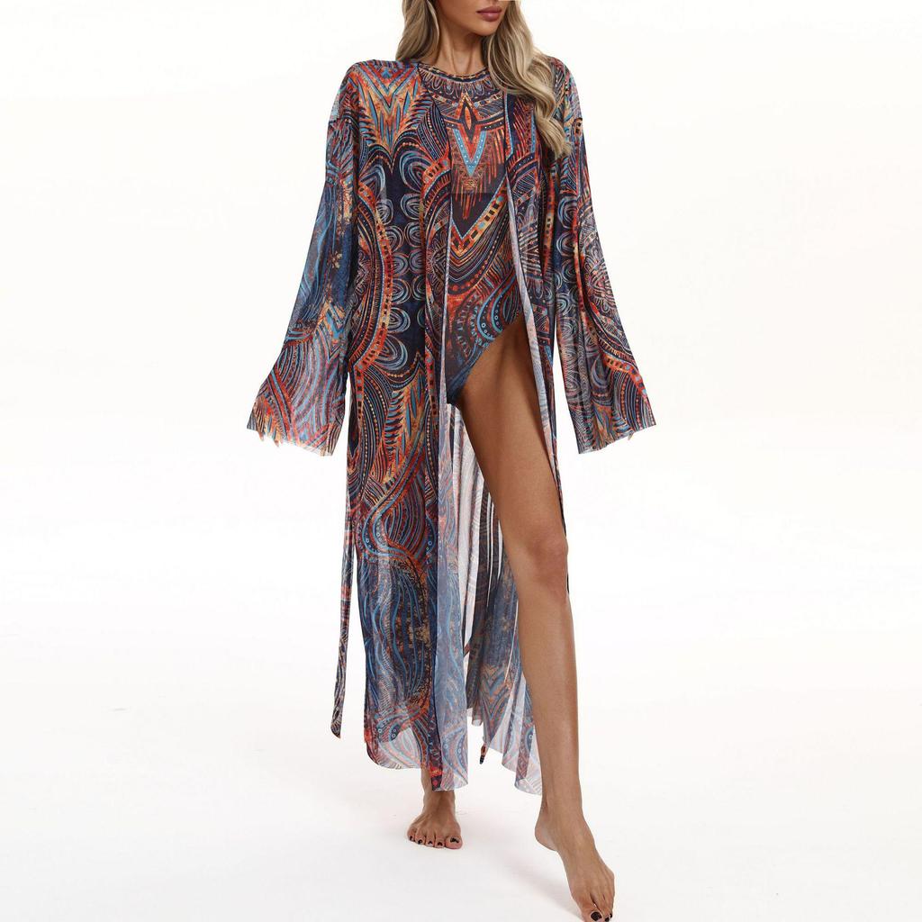 Russia 2025 Swimsuit & Sunscreen Mesh Cover-Up Beach Dress