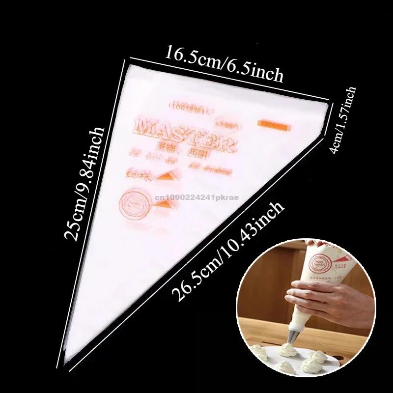 Disposable Cream Pastry Bag Pastry Piping Bag Cake Decorating Tools Cupcake Piping Kitchen Baking Acssories 200/100PCS (as the picture,100PCS)