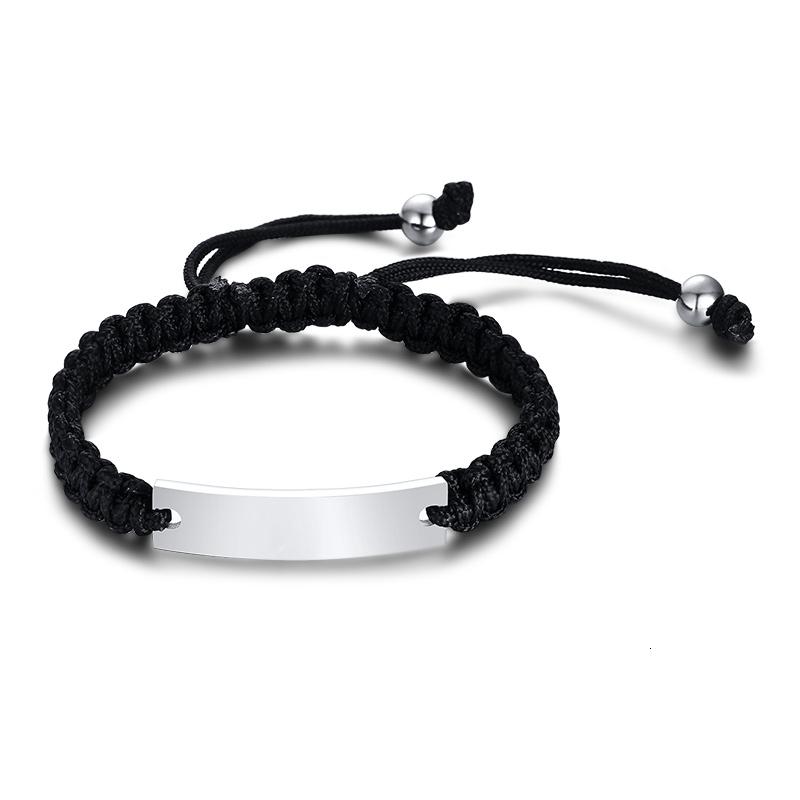 Engraved Personalized Rope ID Bracelet Braided Adjustable Friendship Couples Women Men Custom Name Initials Wristband