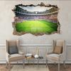 Self Adhesive 3D Stereo Broken Wall Football Field Wall Pasted Living Room Bedroom Football Club Sticker Decorative Painting