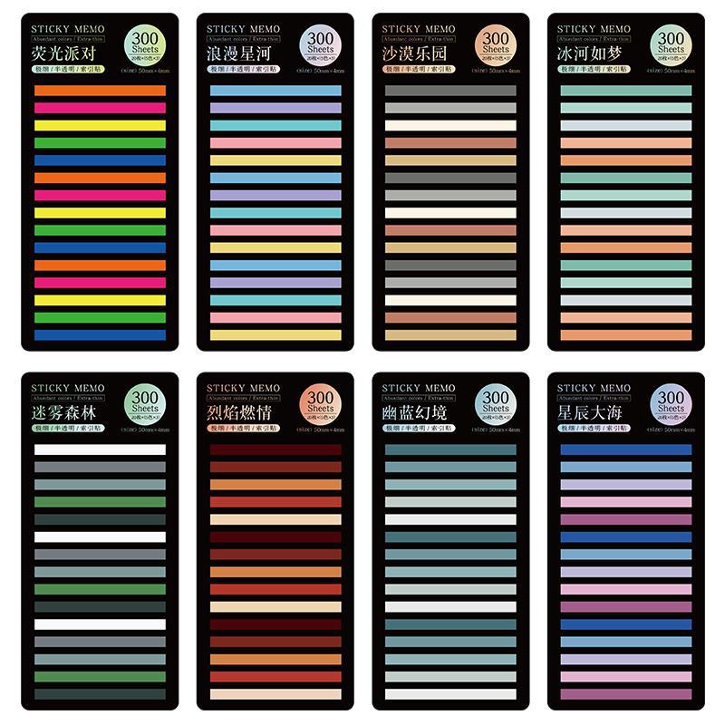 

8 Set Style For Page Marker Planner Stickers Office School Stationery Color Transparent Index Tabs Flags Sticky Note