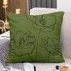 Green Small Fresh Print Decorative Pillowcase Bedroom Living Room Square Cushion Pillowcase