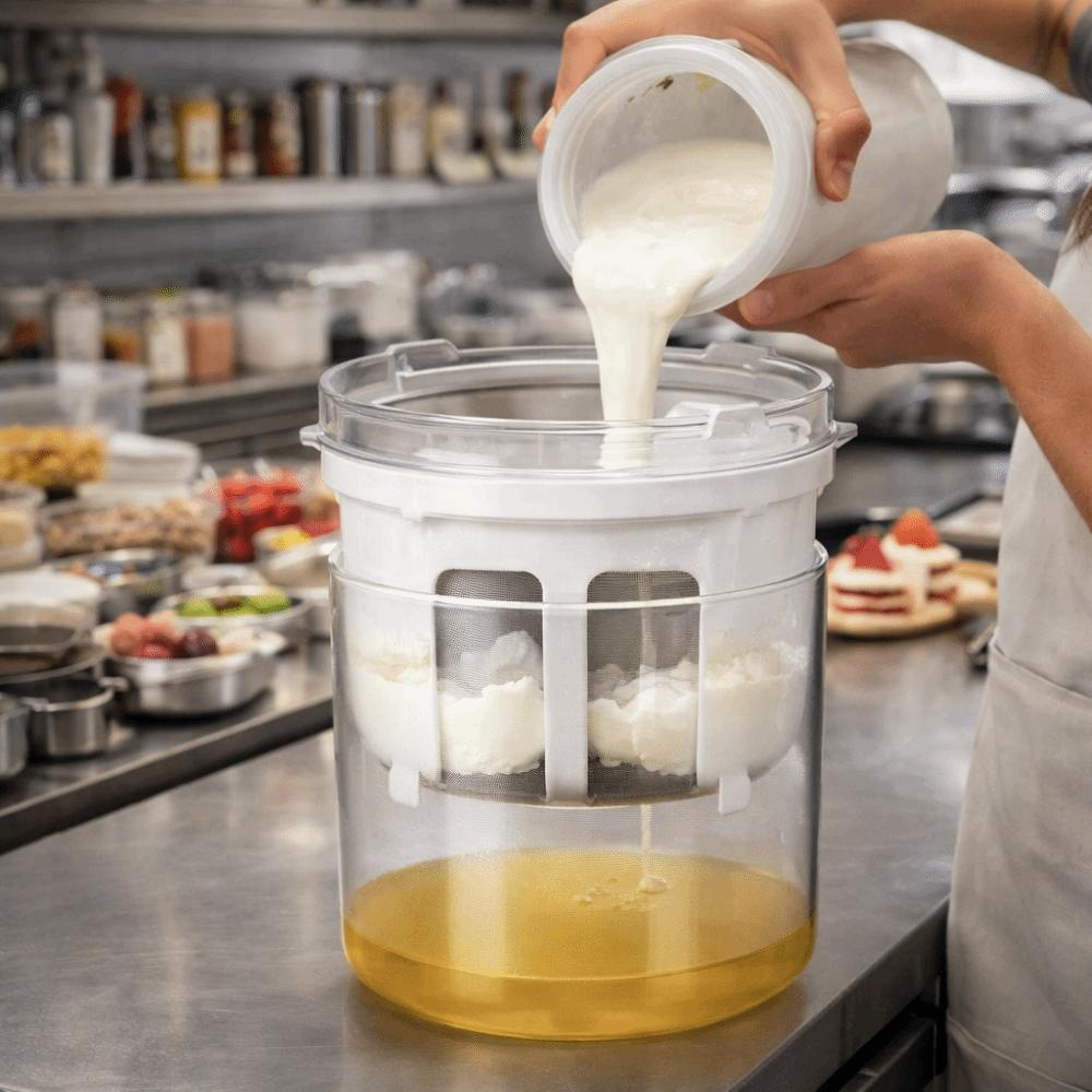 Fine Mesh Whey Separator Stainless Steel Yogurt Filter Food Strainer  Cheese Making