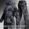Men's Breathable Camouflage Suit Set: Durable Workwear and Tactical Jacket for Spring and Autumn.