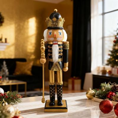 25.5Cm Wooden Nutcracker Soldier Decor Handcrafted Christmas Mantel Ornament Holiday Shelf Display Traditional Xmas Figure -
