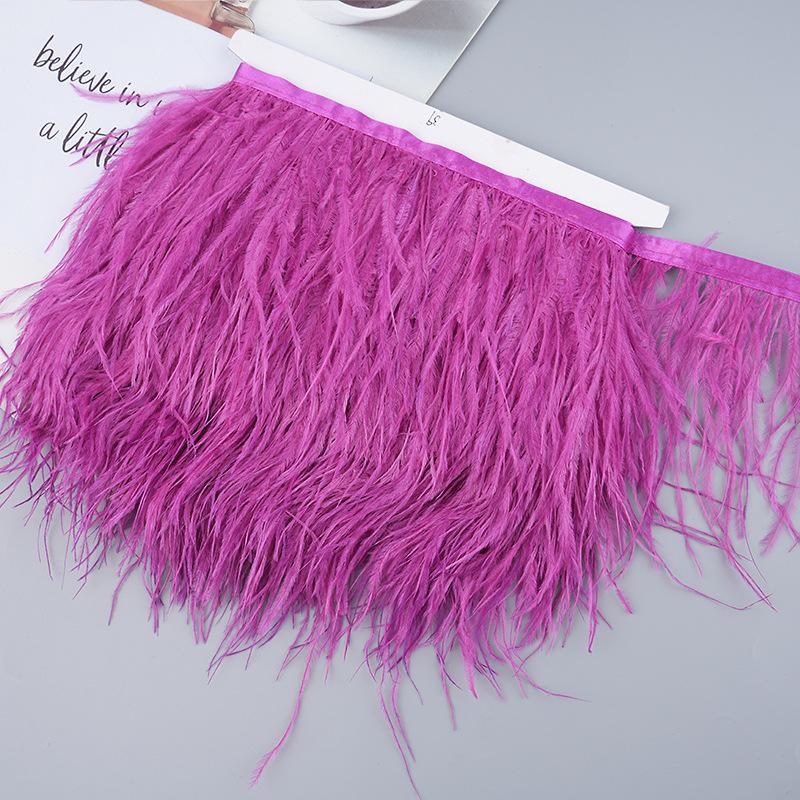 Diy Handmade Accessories Colorful Ostrich Feather Cloth Edge Decorative Accessories Clothing Accessories Wedding Skirt