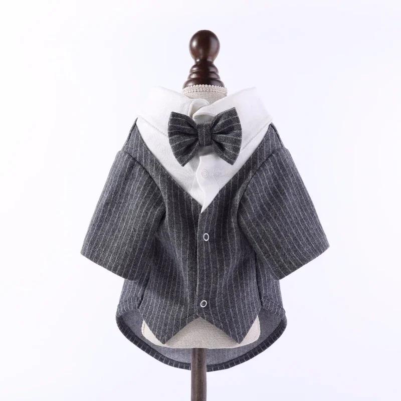 

Dog Clothes Suit Tuxedo Wedding Dress Chihuahua Yorkie Clothes Poodle Bichon Pomeranian Schnauzer Pet Clothing Outfit Dropship S серый
