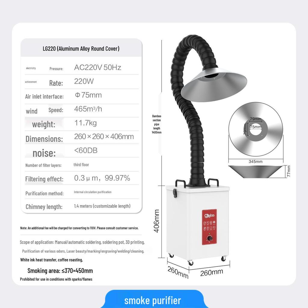 Laser Fume Purifier & Smoke Extractor for Soldering, 3D Printing, Engraving, and Cutting