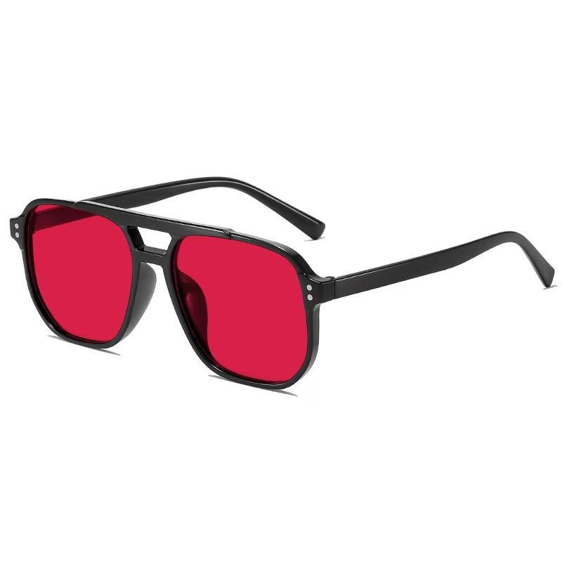 Punk Square Frame Sunglasses Anti-UV Beach Eye Protection Black Shades Glasses Travel Accessories Retro Sunglasses For Women Men