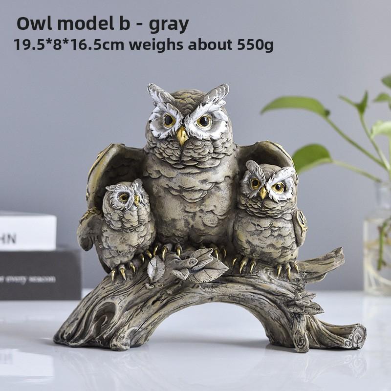 Owl Resin Handicrafts As Decorative Home Items for Living Room Soft Furnishing Display Pieces