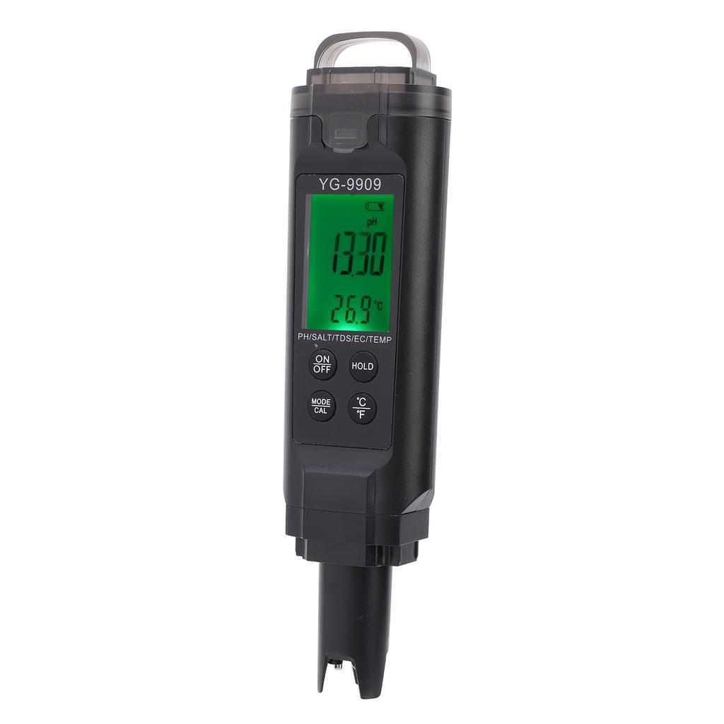 Water Quality Tester 5 In 1 Fish Tank Backlit LCD Screen Digital PH EC TDS Temp Meter