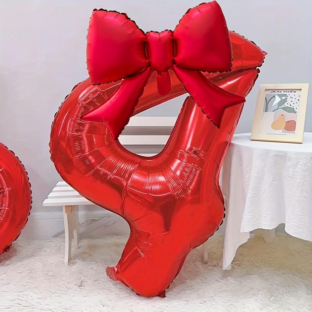 Xiaohongshu 32-Inch Red Bow Balloon for Birthday & Valentine's Day Decor