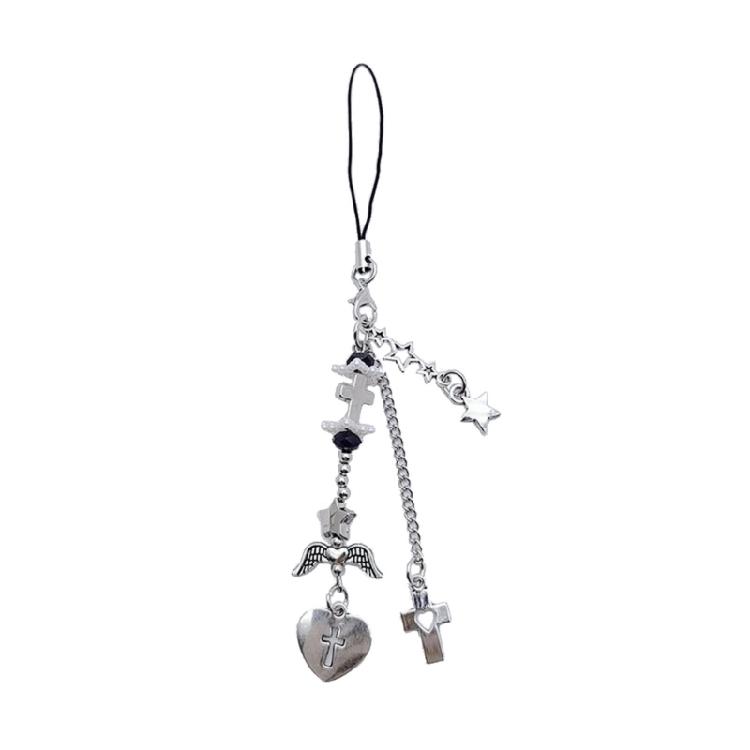 

Y2K Phone Pendant Chain Cool Girl Sweet Cellphones Strap with Cross Butterfly Star Bear Accessories Charm for Camera Bag 1