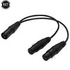 New 3-Pin XLR Male Plug to Dual Female Jack Y Splitter Mic DJ Cable Adaptor Extension For DVD Player Microphone